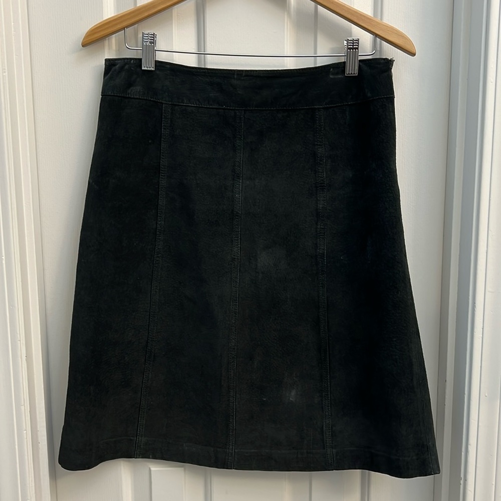 Vintage 100% Suede CO & EDDY Women’s Black  knee length Skirt, Size 8